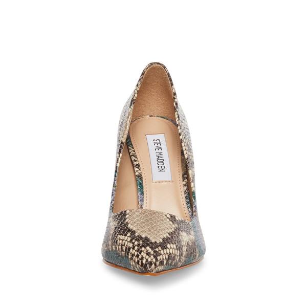 Pantofi Cu Toc Dama Steve Madden Vala Natural Heel Bej Albastri | SM-457KQ