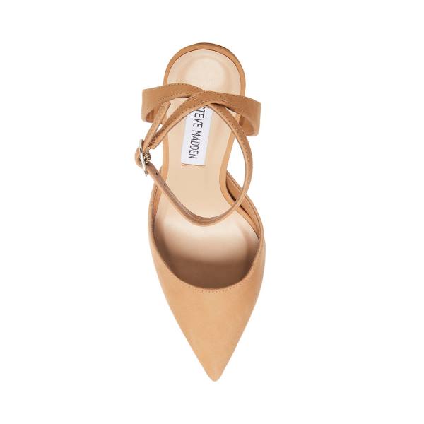 Pantofi Cu Toc Dama Steve Madden Vase Camel Nubuck Heel Maro | SM-907DR