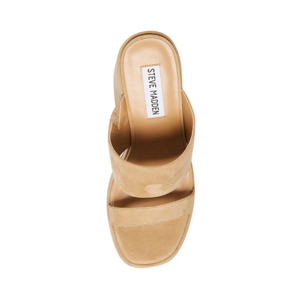 Pantofi Cu Toc Dama Steve Madden Vickey Sand Piele Intoarsa Heel Maro | SM-398AM