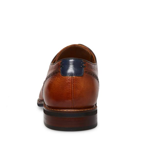 Pantofi Rochie Barbati Steve Madden Bannon Cognac Piele Maro | SM-067ML