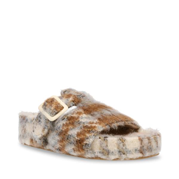 Papuci Dama Steve Madden Rizzle Plaid Bej | SM-598SV