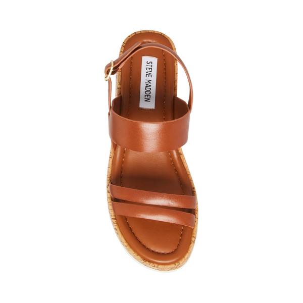 Sandale Dama Steve Madden Athena Cognac Piele Maro | SM-083PR