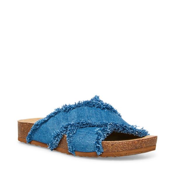 Sandale Dama Steve Madden Devyn Denim Fabric Albastri | SM-954EW