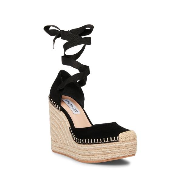 Sandale Dama Steve Madden Lani Piele Intoarsa Negrii | SM-382DM