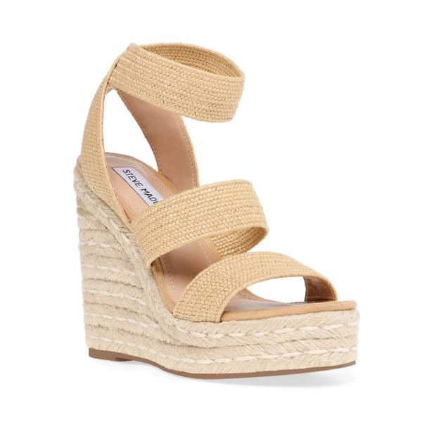 Sandale Dama Steve Madden Shimmy Natural Raffia Bej | SM-651ZG