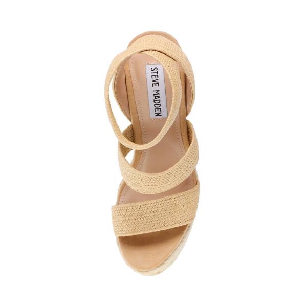 Sandale Dama Steve Madden Shimmy Natural Raffia Bej | SM-651ZG