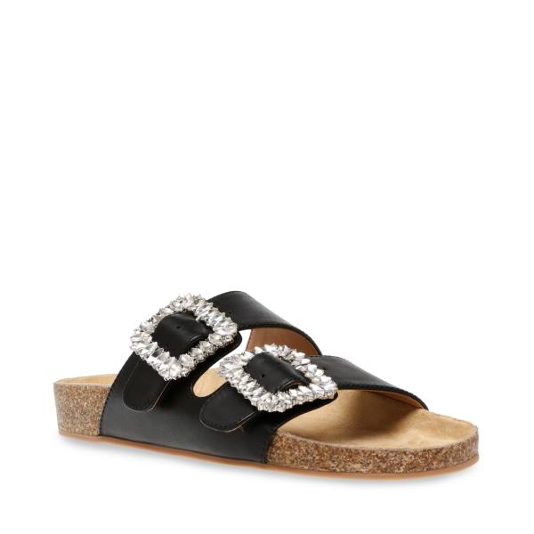 Sandale Dama Steve Madden Somers Piele Negrii | SM-680EV