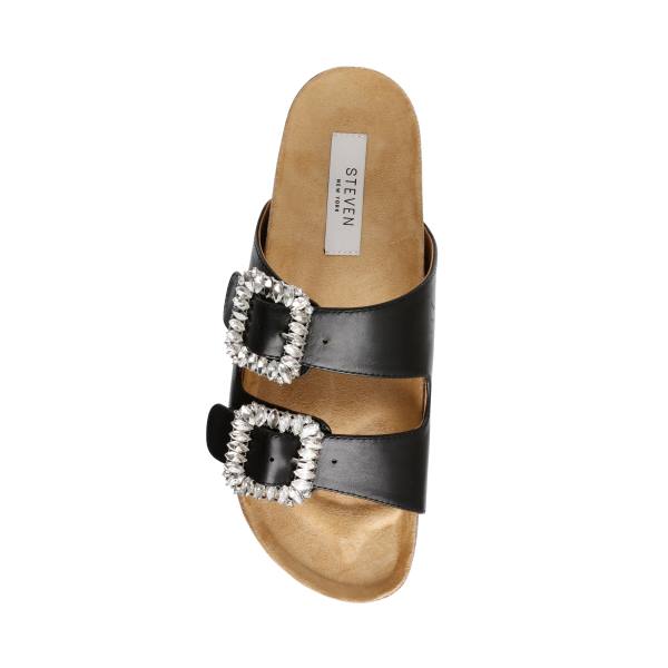 Sandale Dama Steve Madden Somers Piele Negrii | SM-680EV