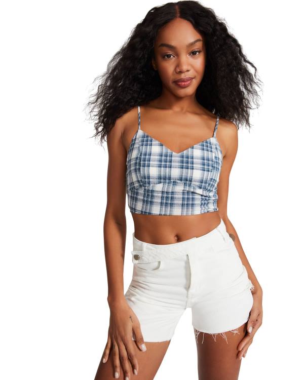 Topuri Dama Steve Madden Checkered Tank Albastri | SM-421CV