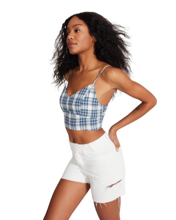 Topuri Dama Steve Madden Checkered Tank Albastri | SM-421CV