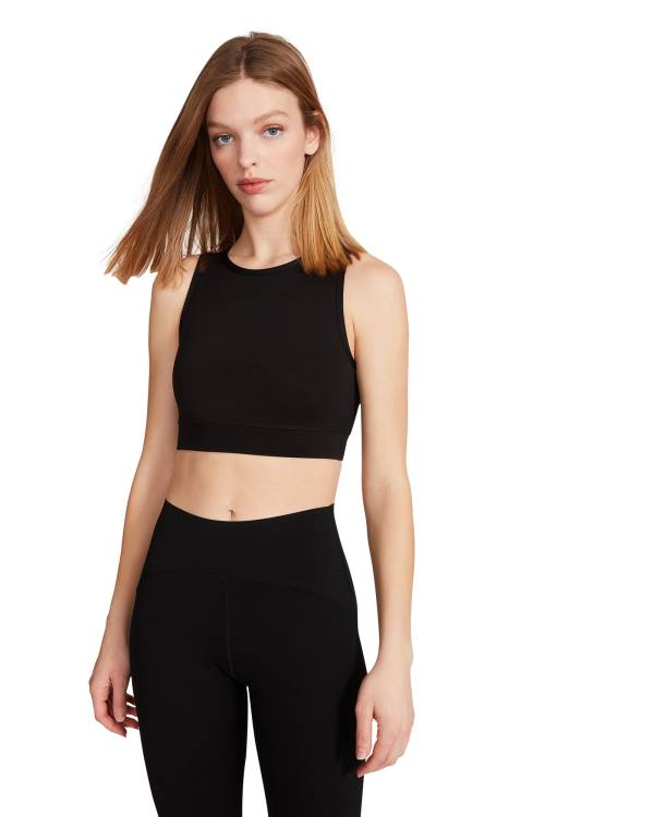 Topuri Dama Steve Madden Cropped Active Tank Negrii | SM-274FI