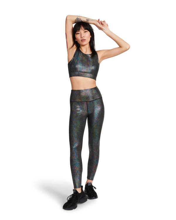 Topuri Dama Steve Madden Iridescent Sports Bra Negrii | SM-965DY