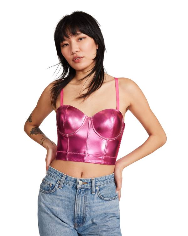 Topuri Dama Steve Madden Metallic Bustier Roz | SM-139RQ