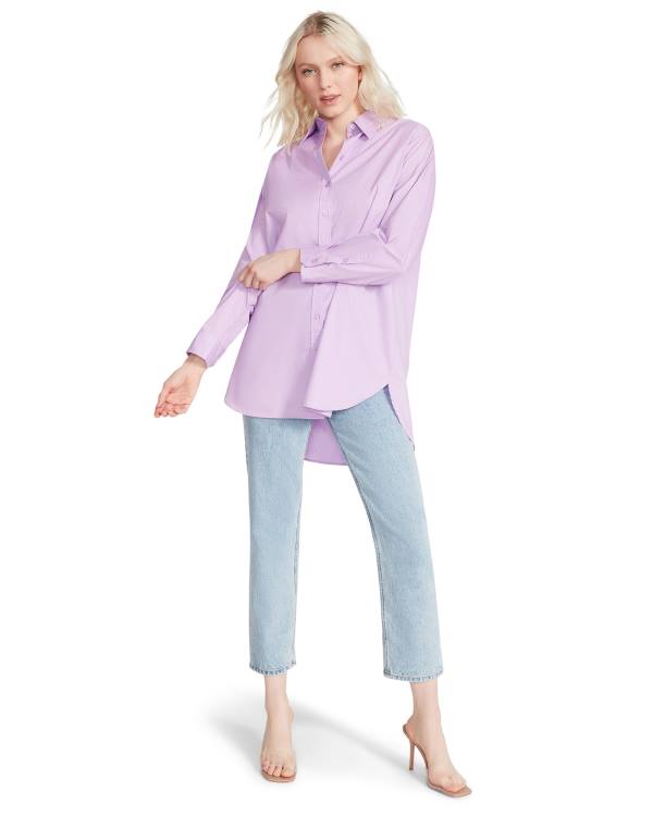 Topuri Dama Steve Madden Oversized Button Up Violet | SM-582SV