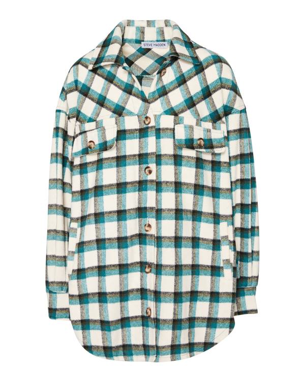 Topuri Dama Steve Madden Plaid Button Down Verzi | SM-569AX