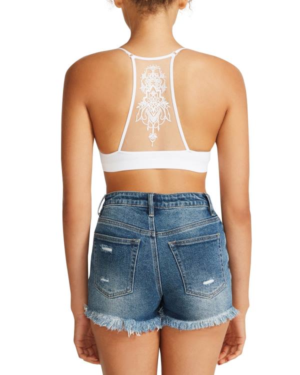 Topuri Dama Steve Madden The Ella Mesh Bralette Albi | SM-145BM