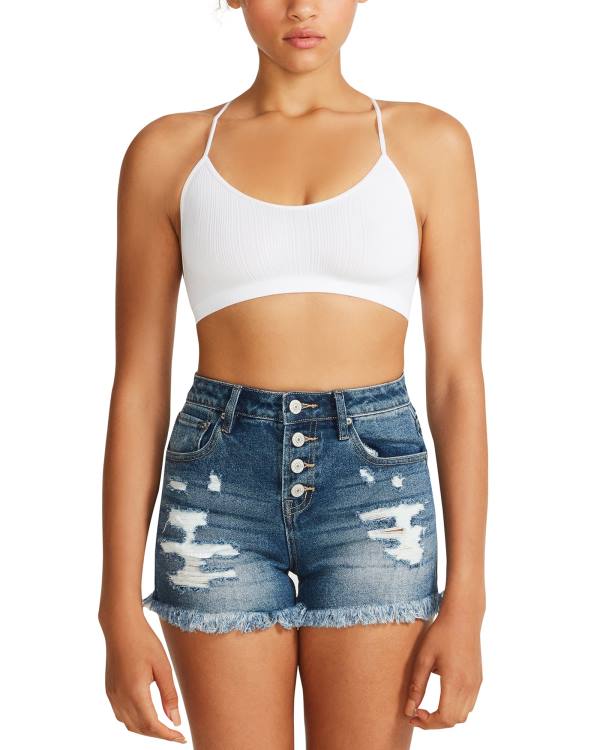 Topuri Dama Steve Madden The Ella Mesh Bralette Albi | SM-145BM