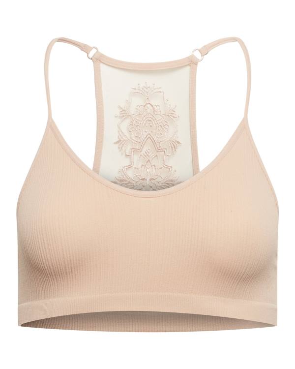 Topuri Dama Steve Madden The Ella Mesh Bralette Tan Plus Maro | SM-641QM