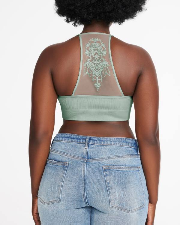 Topuri Dama Steve Madden The Ella Mesh Bralette Sage Plus Verzi | SM-809DF