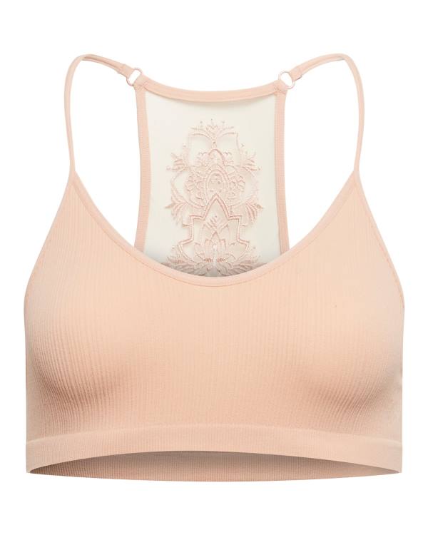 Topuri Dama Steve Madden The Ella Mesh Bralette Tan Maro | SM-859CX