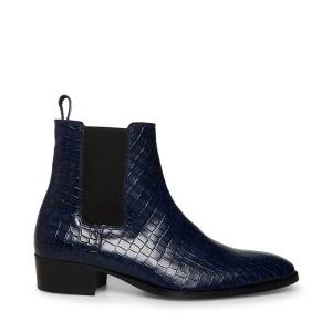 Bocanci Barbati Steve Madden Dex-c Crocodile Albastri | SM-526KJ