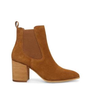 Bocanci Dama Steve Madden Addy Cognac Piele Intoarsa Maro | SM-376VE