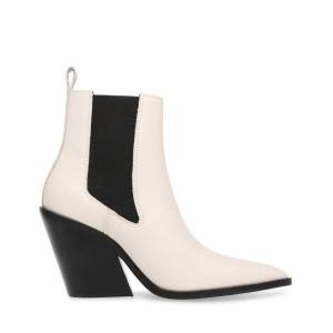 Bocanci Dama Steve Madden Caution Bone Piele Bej | SM-903XW