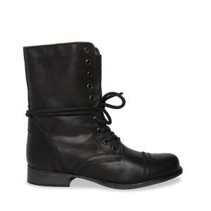 Bocanci Dama Steve Madden Troopa Piele Negrii | SM-402WM