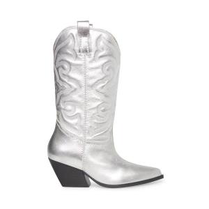 Cizme Dama Steve Madden West Piele Argintii | SM-417KX