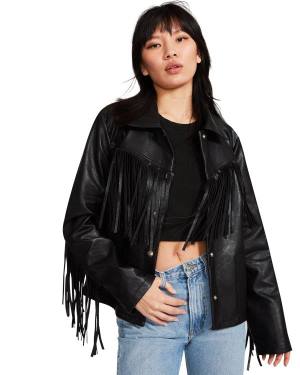 Jacheta Dama Steve Madden Fringe Negrii | SM-460CJ