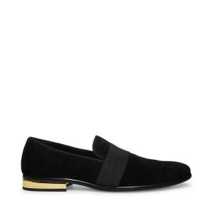 Loafers Barbati Steve Madden Anversa Piele Intoarsa Negrii | SM-432EM