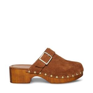 Pantofi Cu Toc Dama Steve Madden Dana Cognac Piele Intoarsa Heel Maro | SM-603ET