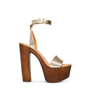 Pantofi Cu Toc Dama Steve Madden Lucy Piele Heel Aurii | SM-205GX