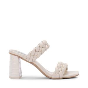 Pantofi Cu Toc Dama Steve Madden Paxton Ivory Heel Albi | SM-532DK