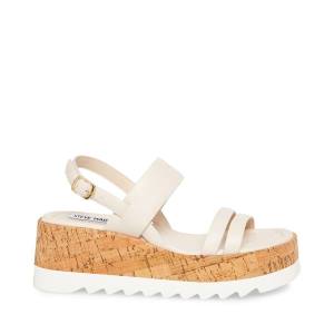 Sandale Dama Steve Madden Athena Piele Albi | SM-028PZ