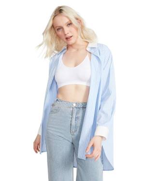 Topuri Dama Steve Madden Oversized Button Up Albastri | SM-091JY